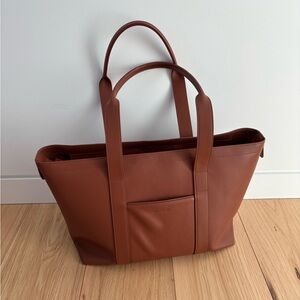 Monos Mahogany Vegan Leather Metro Tote Bag